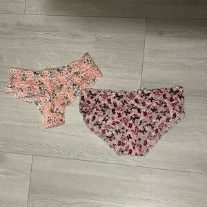 Victoria's Secret Floral Bottom & Butterfly Bottom - Peach and Purple (Size S)
